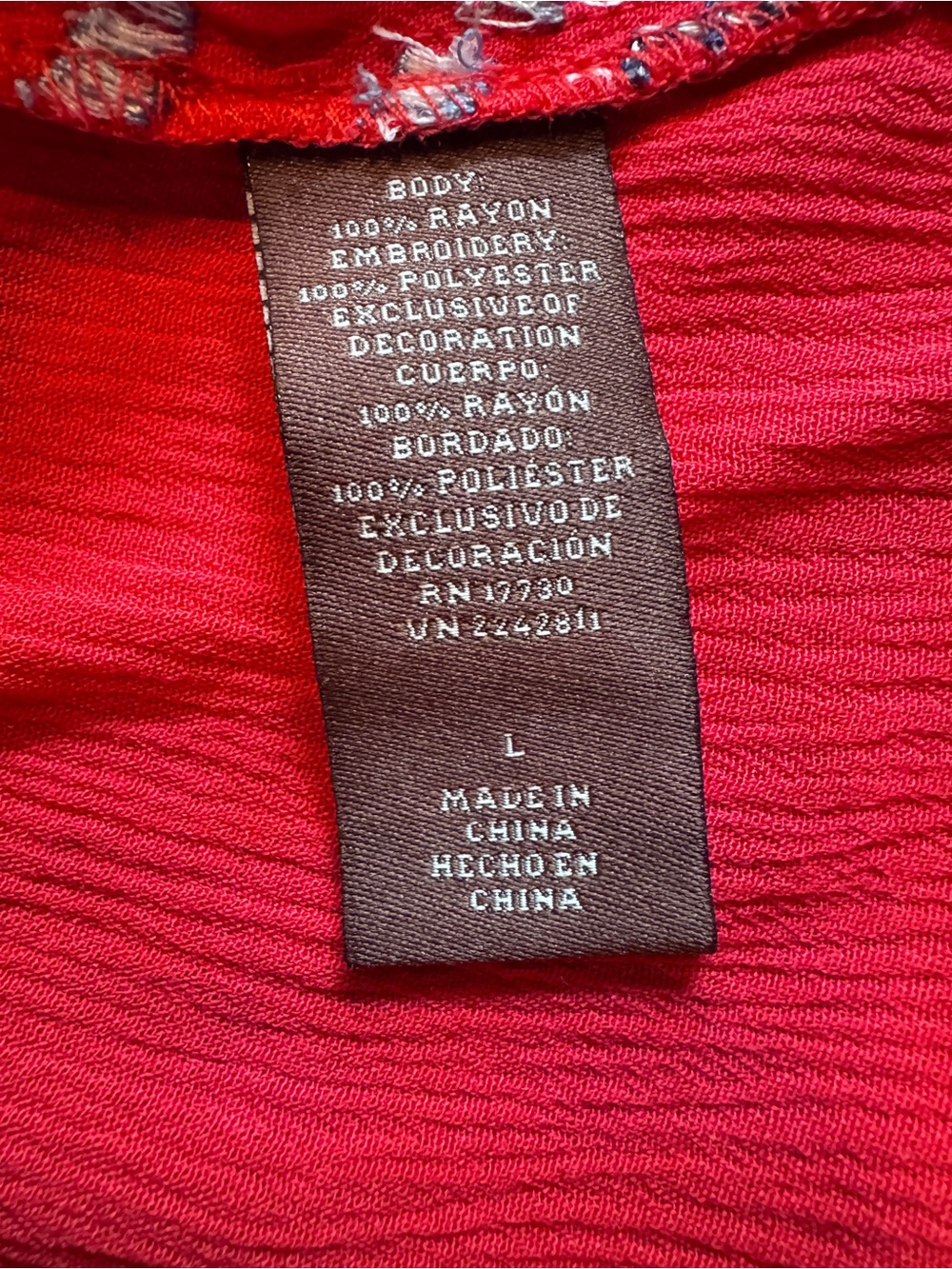 Knox Rose Brick Red Embroidered Tie-Strap Camisole - Picture 8 of 11